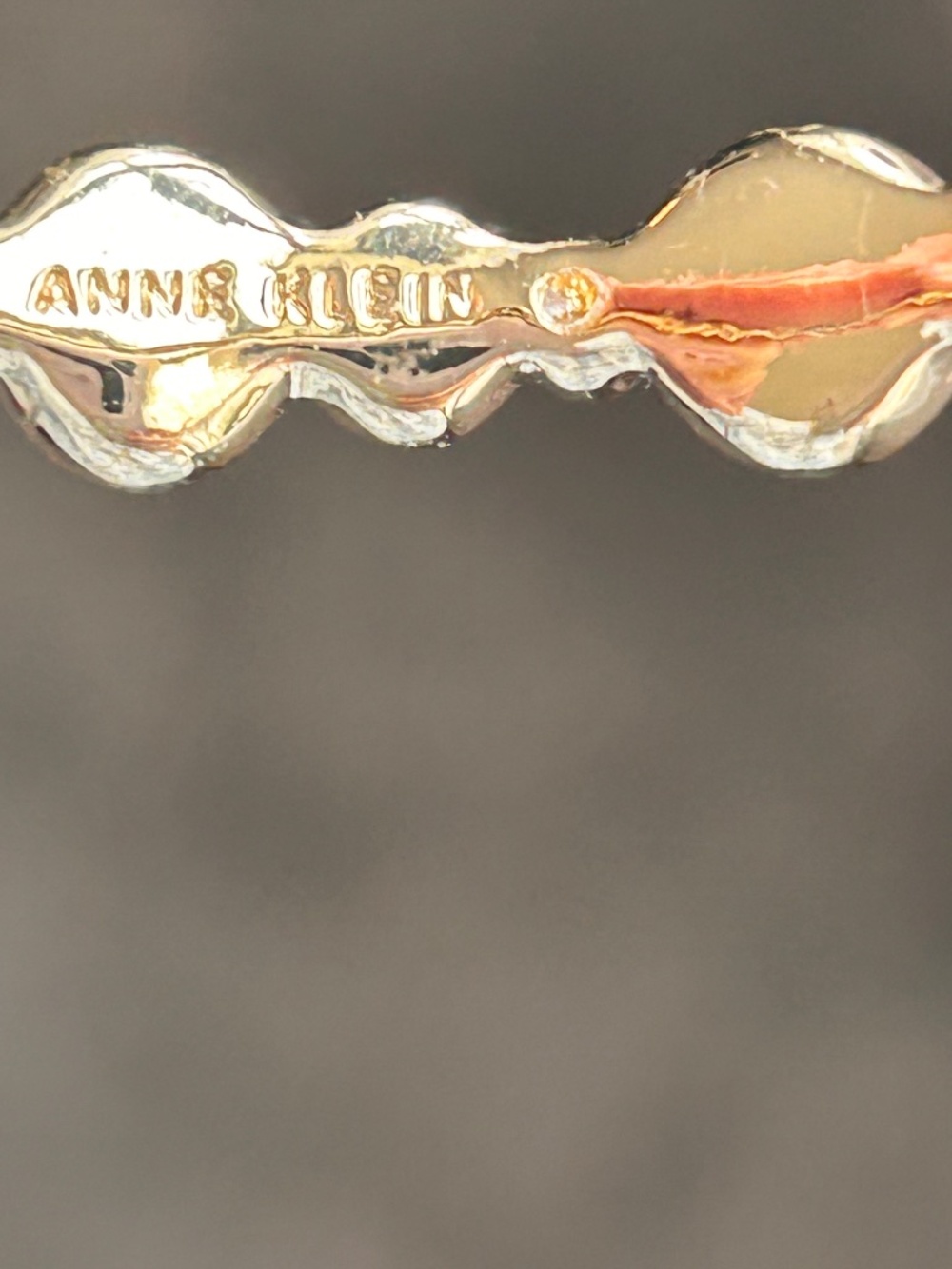 Three Anne Klein Gold Tone Rhinestone and Pearl Bangle Bracelet Set - Picture 3 of 7